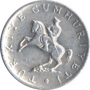 5 Lira small type; crescent to right; small 5 obverse image