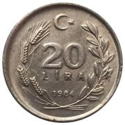20 Lira, Turkey, 1984-1989 reverse image