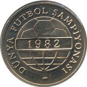 100 Lira World Cup, Turkey, 1982 reverse image