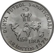 150 Lira World Cup Argentina '78 reverse image