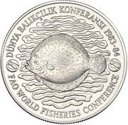 500 Lira FAO World Fisheries Conference, Turkey, 1984 reverse image