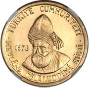 1000 Lira Jalaladdin Rumi obverse image