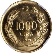1000 Lira FAO, Turkey, 1979 reverse image