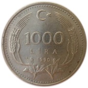 1000 Lira Environmental Protection reverse image
