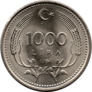 1000 Lira reverse image