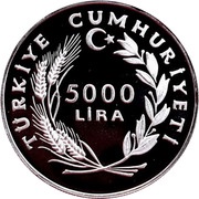 5000 Lira Winter Olympics obverse image