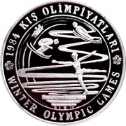 5000 Lira Winter Olympics, Turkey, 1984 reverse image