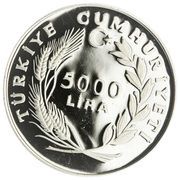 5000 Lira Women's Suffrage obverse image