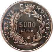 5000 Lira Yunus Emre obverse image