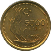 5000 Lira reverse image