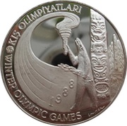 10 000 Lira Winter Olympics, Turkey, 1988 reverse image