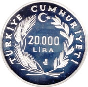 20 000 Lira 70 years of the Parliament obverse image