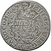 6 Kreuzers - Charles II of Liechtenstein-Kastelkorn, Bohemia, 1665-1669 reverse image