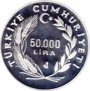 50 000 Lira Albertville Winter Games obverse image