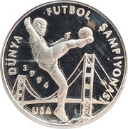 50 000 Lira 1994 World Cup Soccer, Turkey, 1993 reverse image