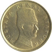 100 000 Lira 75th Anniversary of the Republic of Turkey reverse image