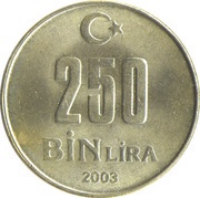 250 000 Lira reverse image