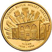 500 000 Lira Grand National Assembly of Türkiye, Turkey, 1995 reverse image