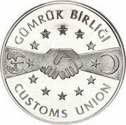 750 000 Lira European Customs Union, Turkey, 1996 reverse image