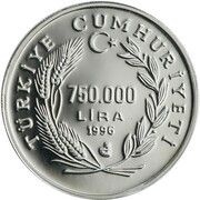 750 000 Lira World Cup Soccer obverse image