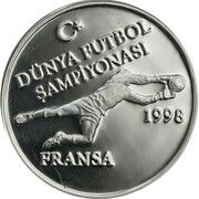 750 000 Lira World Cup Soccer, Turkey, 1996 reverse image