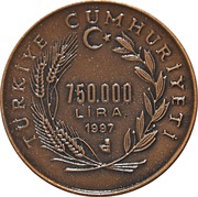 750 000 Lira First World Air Games - Manned Flight obverse image
