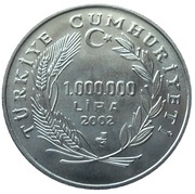 1 000 000 Lira Yunus Emre obverse image