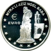 1 500 000 Lira Myra'li Aziz Noel Baba and Euro, Turkey, 1997 reverse image