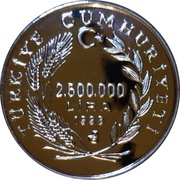 2 500 000 Lira 10 Euro obverse image