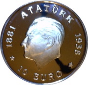 2 500 000 Lira 10 Euro, Turkey, 1998 reverse image
