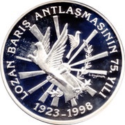 3 000 000 Lira Treaty of Lausanne, Turkey, 1998 reverse image