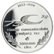 3 000 000 Lira Republic and Women obverse image