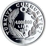 4 000 000 Lira Atatürk in Samsun obverse image