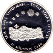 4 000 000 Lira Solar Eclipse Map, Turkey, 1999 reverse image