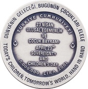5 000 000 Lira 23 of April - Children's Day, Turkey, 2001 reverse image