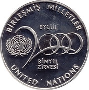 7 500 000 Lira UN Summit, Turkey, 2000 reverse image