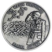 7 500 000 Lira Sabiha Gökchen, Turkey, 2000 reverse image