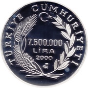 7 500 000 Lira European Football Championship obverse image