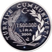 7 500 000 Lira Year 2000 obverse image