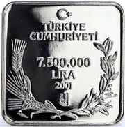 7 500 000 Lira Black francolin obverse image
