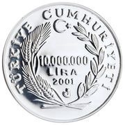 10 000 000 Lira Bosphorus skyline obverse image