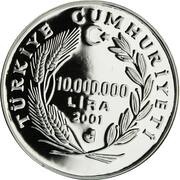 10 000 000 Lira European pond turtle obverse image