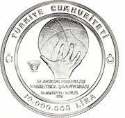 10 000 000 Lira EuroBasket 2001 obverse image
