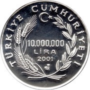 10 000 000 Lira European Football Championship; Mule obverse image