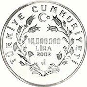 10 000 000 Lira Mevlâna Celâleddin-i Rumi obverse image