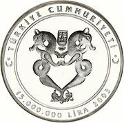 15 000 000 Lira Metal Art obverse image