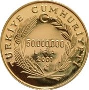 50 000 000 Lira Golden eagle obverse image