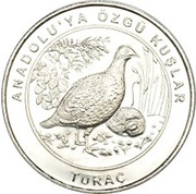 1 Kuruş Black Francolin, Turkey, 2018 reverse image