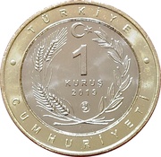 1 Kuruş African darter bird obverse image