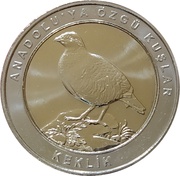 1 Kuruş Chukar partridge reverse image